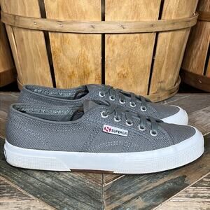 Superga 2750 Cotu Classic Gray Canvas Fashion Sneakers Shoes Womens Size 7